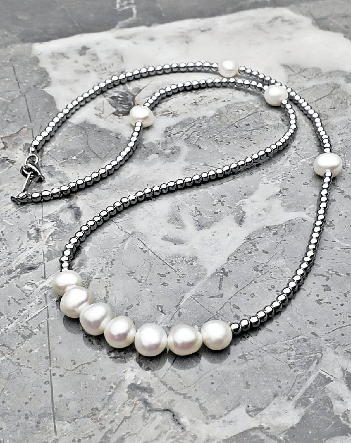 Collar de plata y perlas