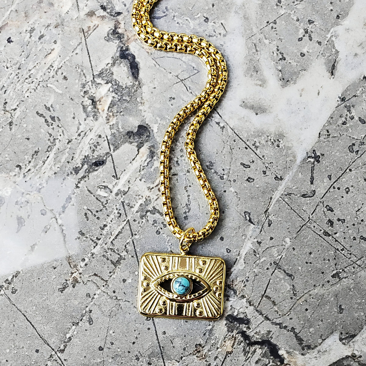 Collar con ojo turco de turquesa