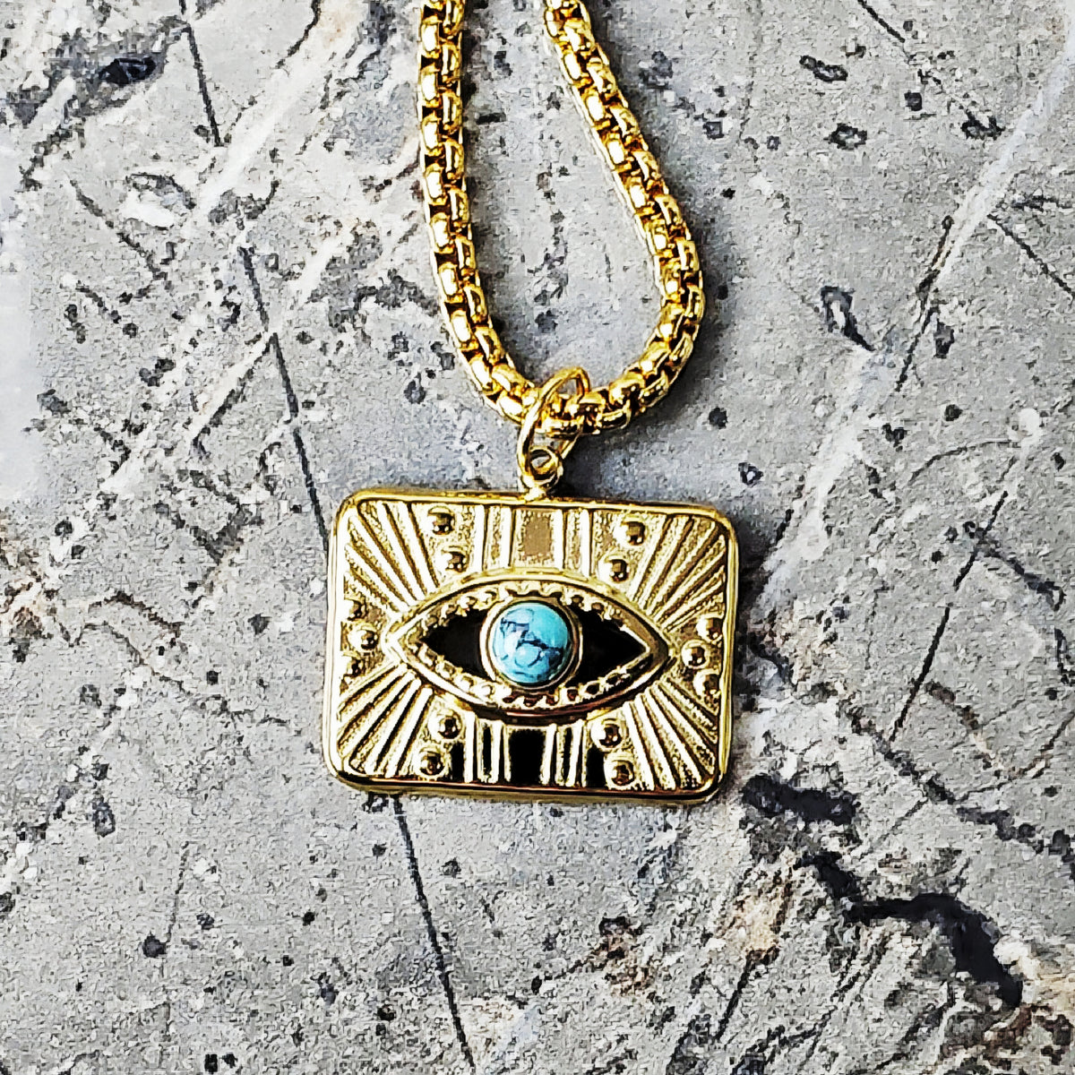 Collar con ojo turco de turquesa