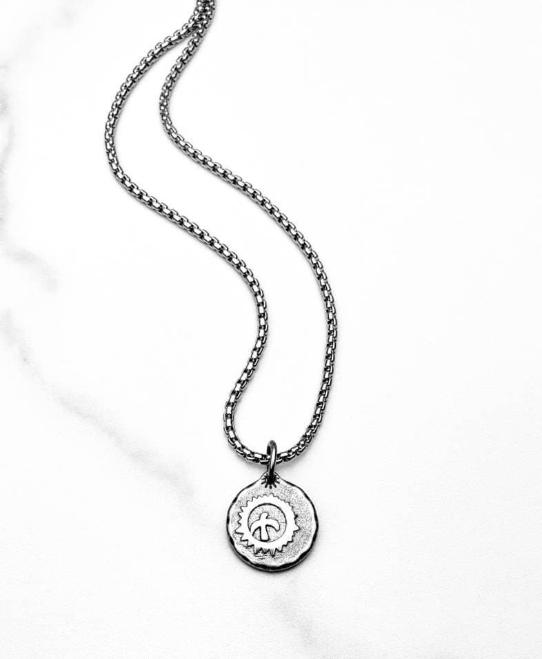 Men's "OXIDIZED EAGLE COIN" Necklace| Men's Oxidized Silver Stainless Steel Eagle Coin Pendant Necklace| Men's Chain Pendant Necklace