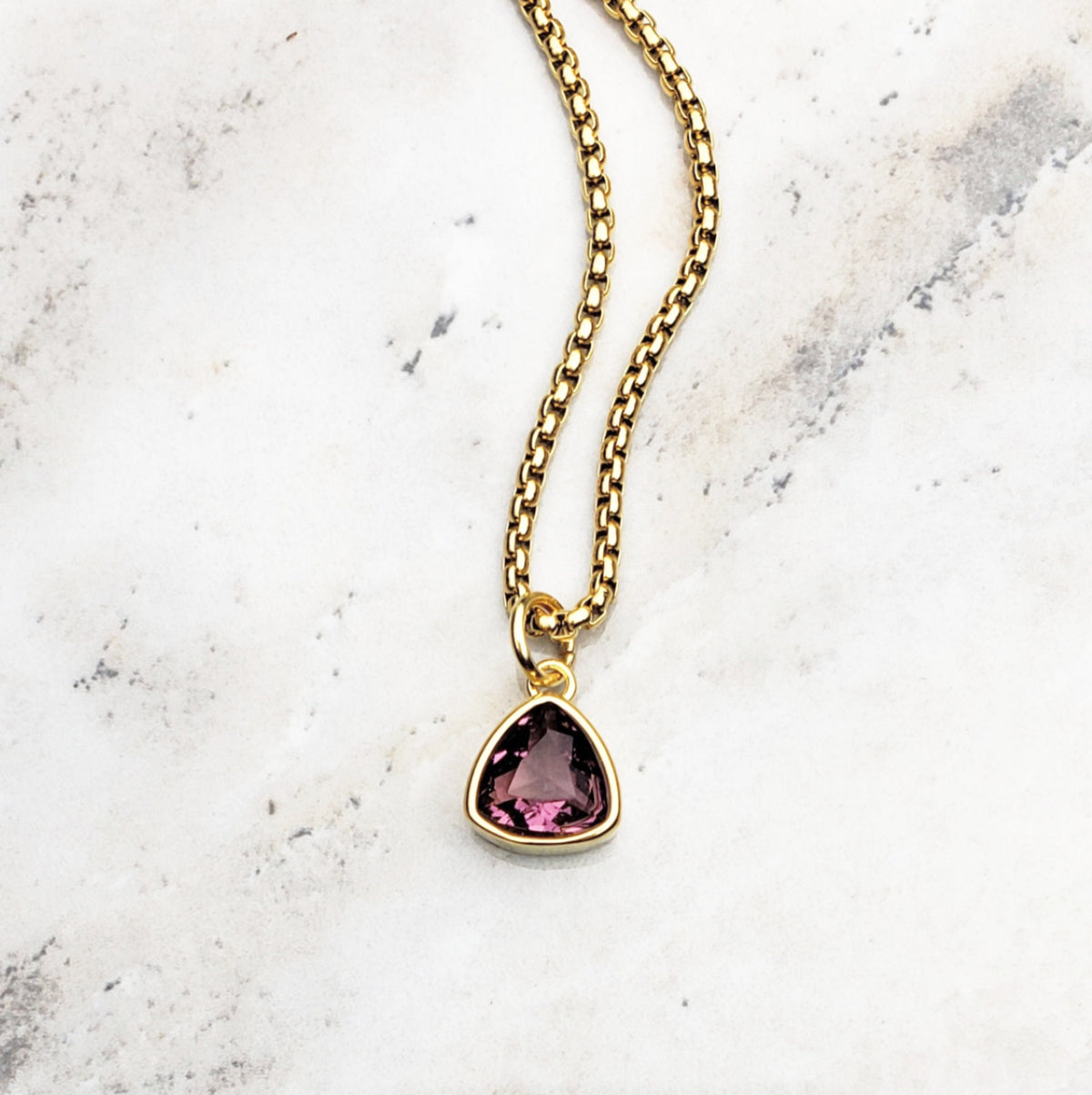 Men's "GOLD PINK TOURMALINE" Necklace| Mens Gold Stainless Steel Mini Pink Tourmaline Gemstone Pendant Necklace| Mens October Birthstone