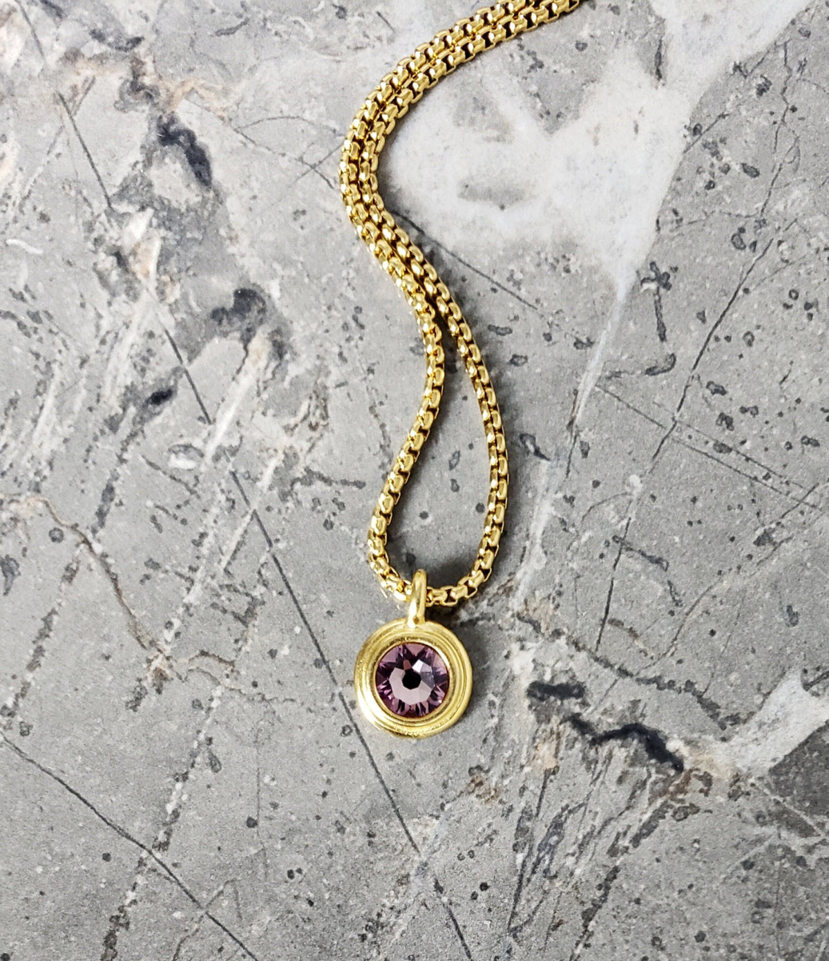 Men's "GOLD ALEXANDRITE COIN" Necklace| Men's Gold Stainless Steel Mini Alexandrite Coin Pendant Necklace| Mens June Birthstone Necklace