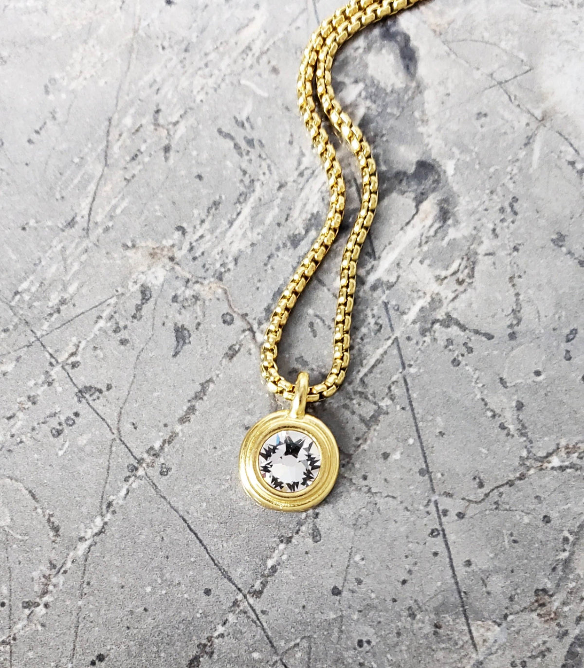 Men's "DIAMOND QUARTZ COIN" Necklace| Men's Gold Stainless Steel White Diamond Quartz Coin Pendant Necklace| Men April Birthstone Necklace