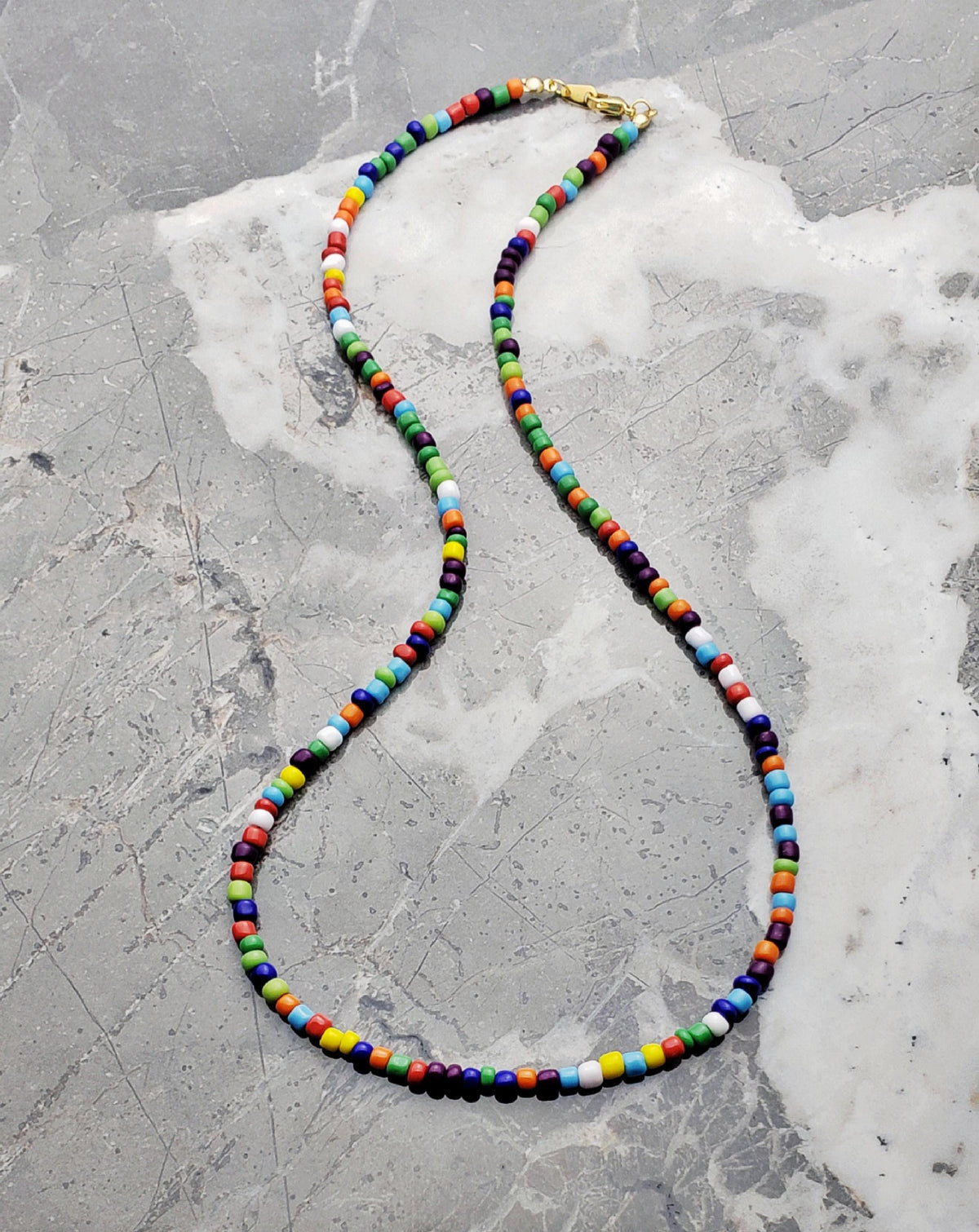 Men Multicolor Seed Bead Necklace