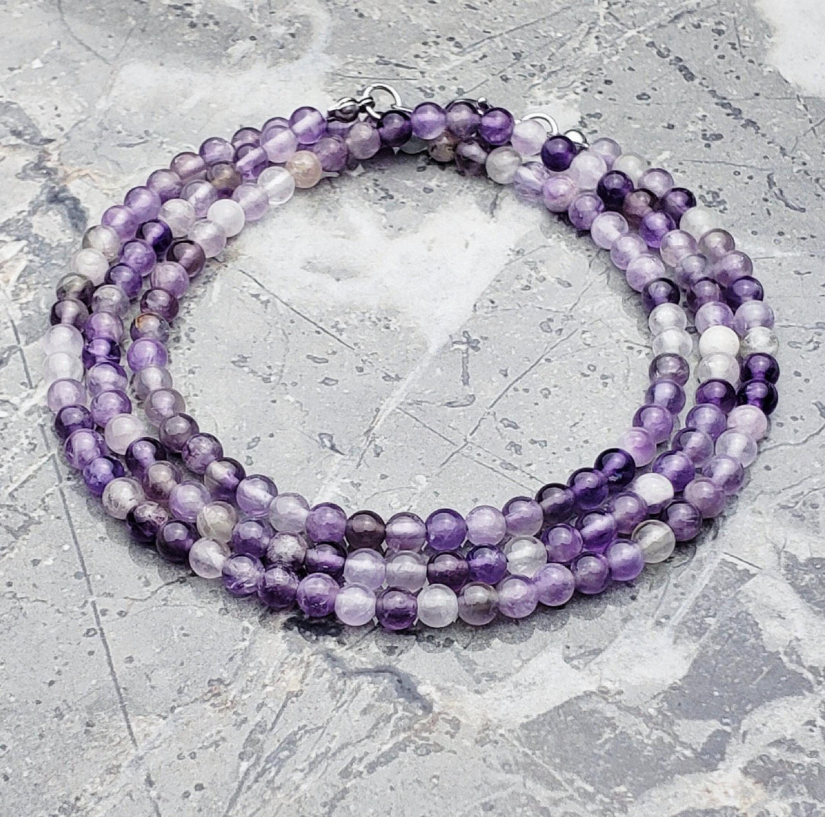 Men's "AMETHYST GEMSTONE CHAIN" Necklace| Men's Amethyst Gemstone Beaded Necklace| Men's Amethyst Gemstone Chain Necklace